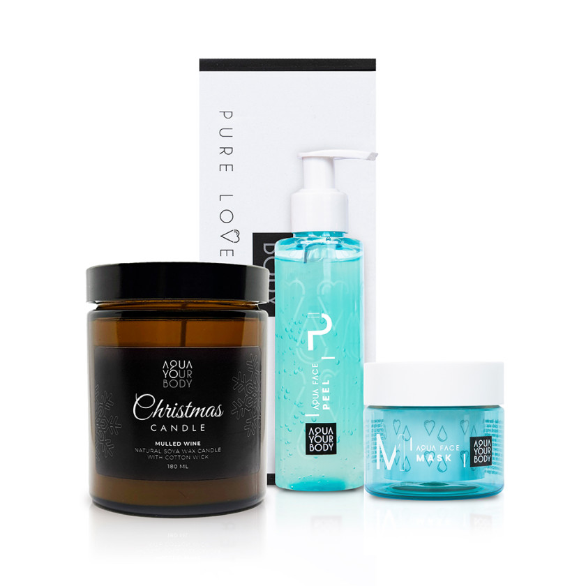 Zestaw Glow Therapy + świeca sojowa o zapachu Grzanego Wina